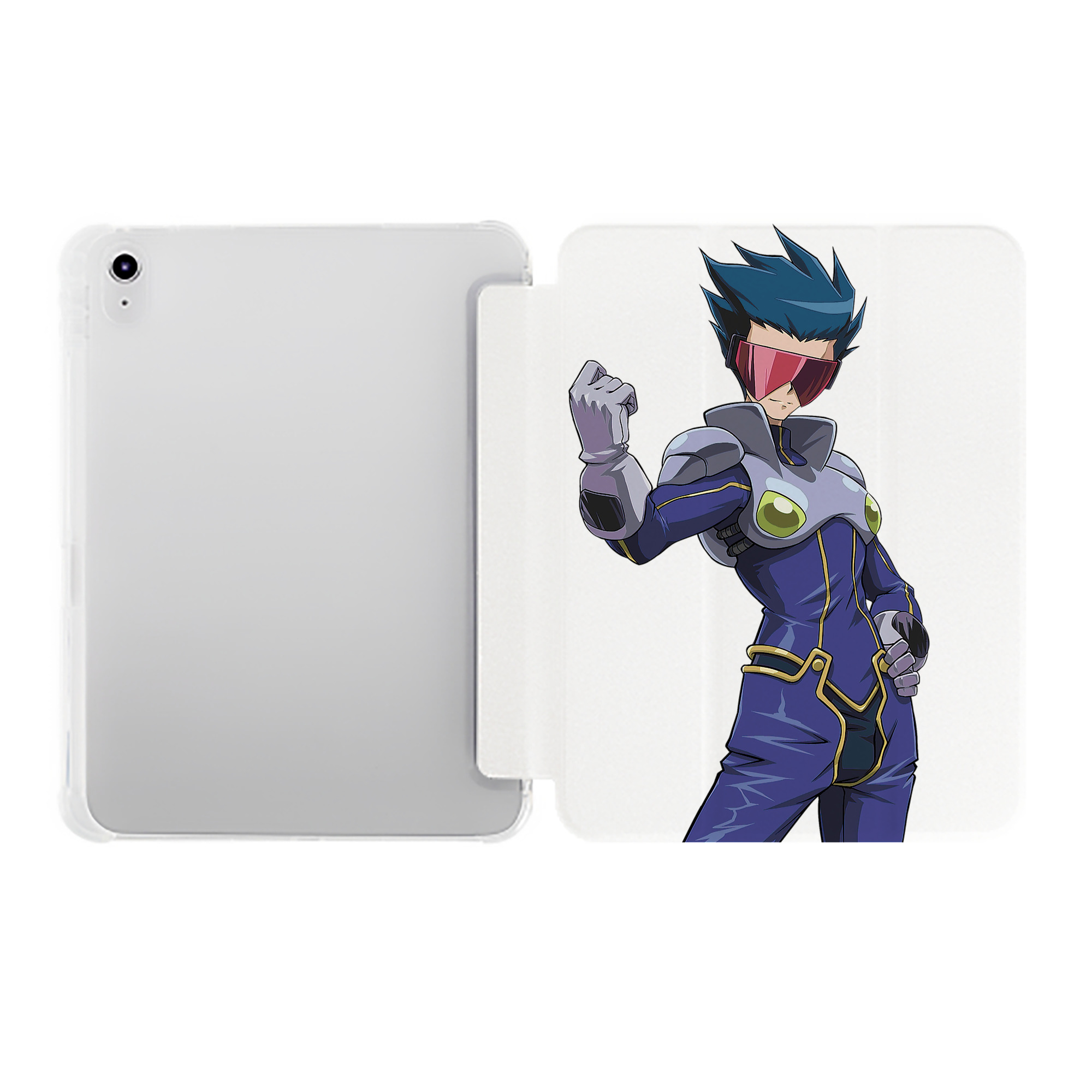 （画像用） 遊☆戯☆王 Yu-Gi-Oh! IPad ケース ペン収納付き 三つ折りスタンド PUレザー×シリコン 対応機種9.5/10.5/10.9インチ